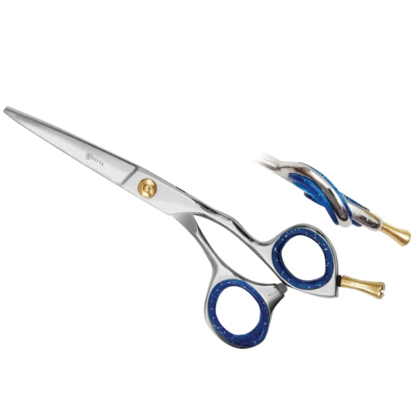 Royal Blue & Gold Precision Barber Scissors