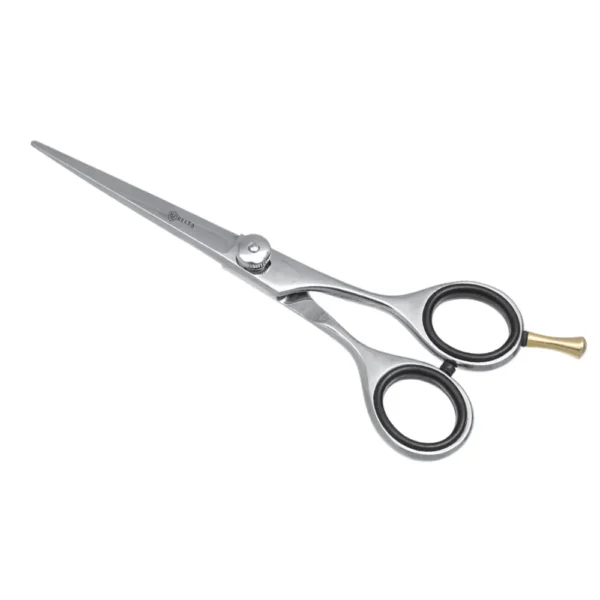 Matte Steel Barber Scissors with Gold Accents